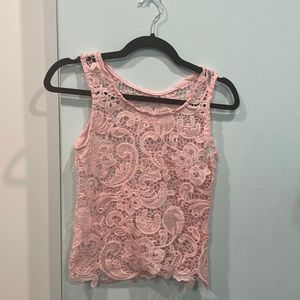 Pink lace top